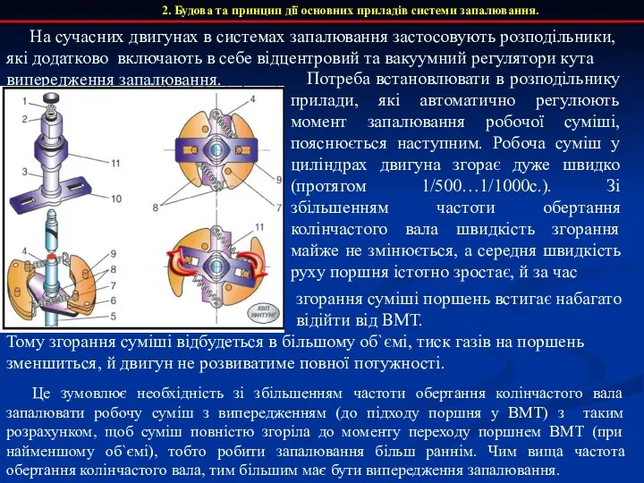 2. Будова та принцип дії основних приладів системи запалювання. На