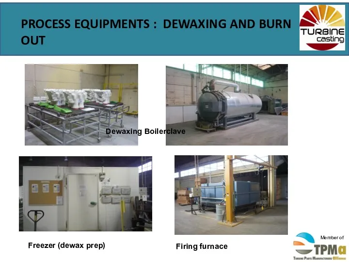 PROCESS EQUIPMENTS : DEWAXING AND BURN OUT Dewaxing Boilerclave Firing furnace Freezer (dewax prep)