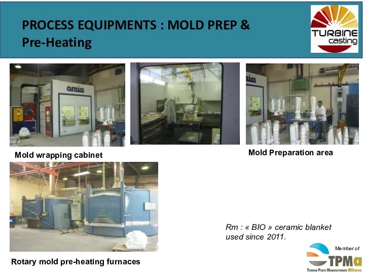 PROCESS EQUIPMENTS : MOLD PREP & Pre-Heating Rotary mold pre-heating furnaces Mold wrapping