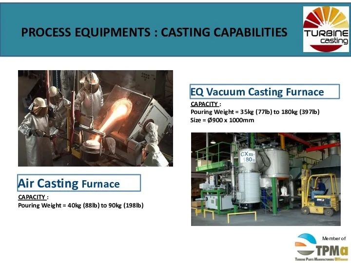 PROCESS EQUIPMENTS : CASTING CAPABILITIES EQ Vacuum Casting Furnace Air