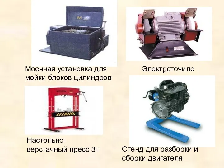 Моечная установка для мойки блоков цилиндров Электроточило Настольно-верстачный пресс 3т Стенд для разборки и сборки двигателя