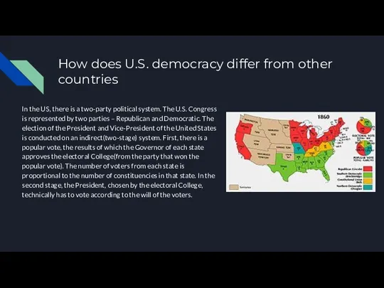 How does U.S. democracy differ from other countries In the