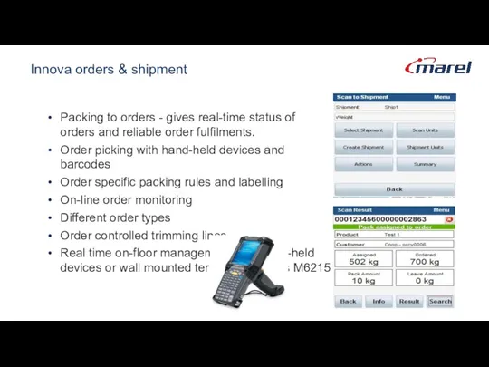 Innova orders & shipment Packing to orders - gives real-time