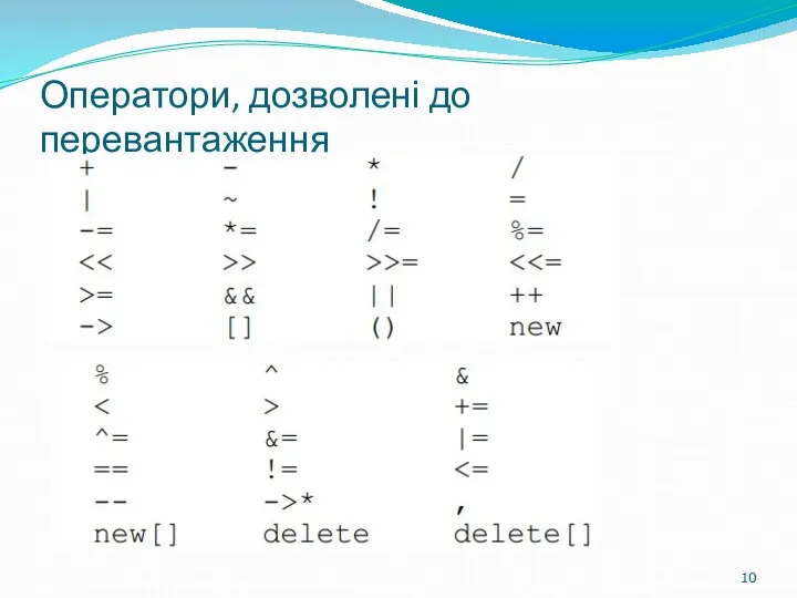 Оператори, дозволені до перевантаження