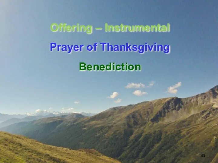 Offering – Instrumental Prayer of Thanksgiving Benediction