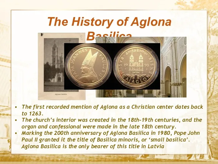 Текст The History of Aglona Basilica The first recorded mention