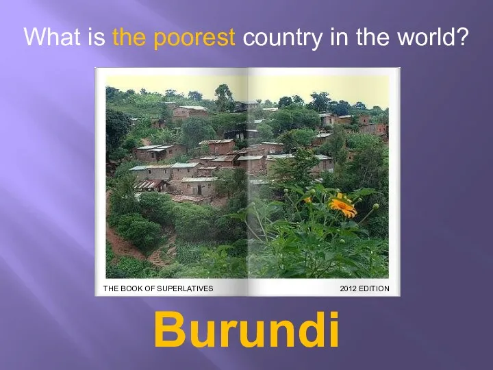 Burundi What is the poorest country in the world?