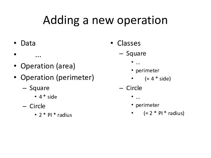 Adding a new operation Data ... Operation (area) Operation (perimeter)