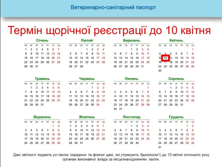 Термін щорічної реєстрації до 10 квітня