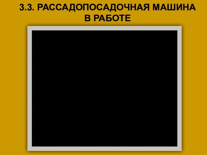 3.3. РАССАДОПОСАДОЧНАЯ МАШИНА В РАБОТЕ