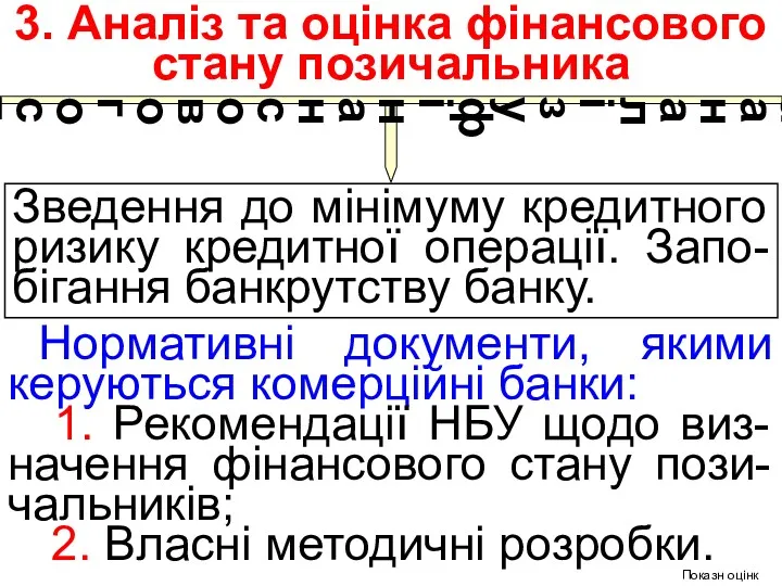 Зведення до мінімуму кредитного ризику кредитної операції. Запо-бігання банкрутству банку.