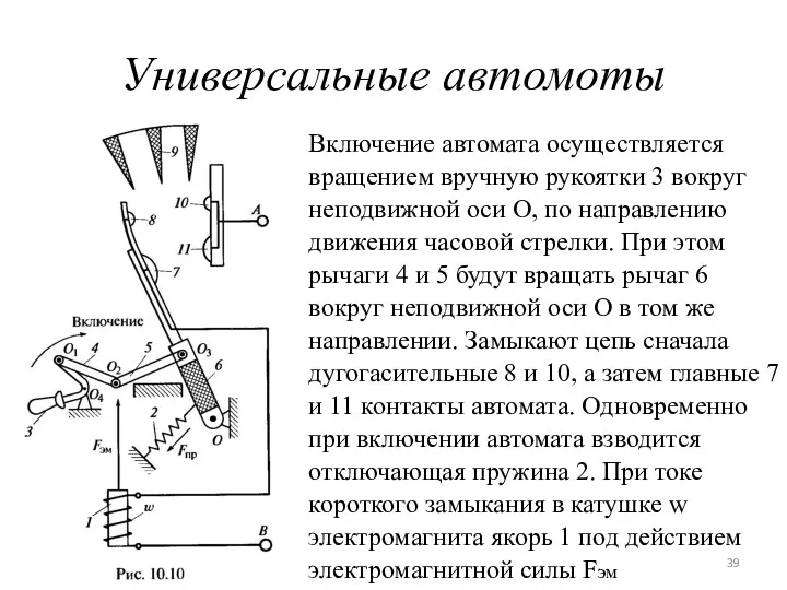 Универсальные автомоты Включение автомата осуществляется вращением вручную рукоятки 3 вокруг