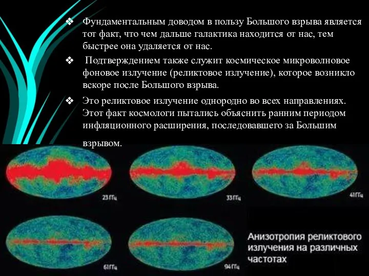 Фундаментальным доводом в пользу Большого взрыва является тот факт, что