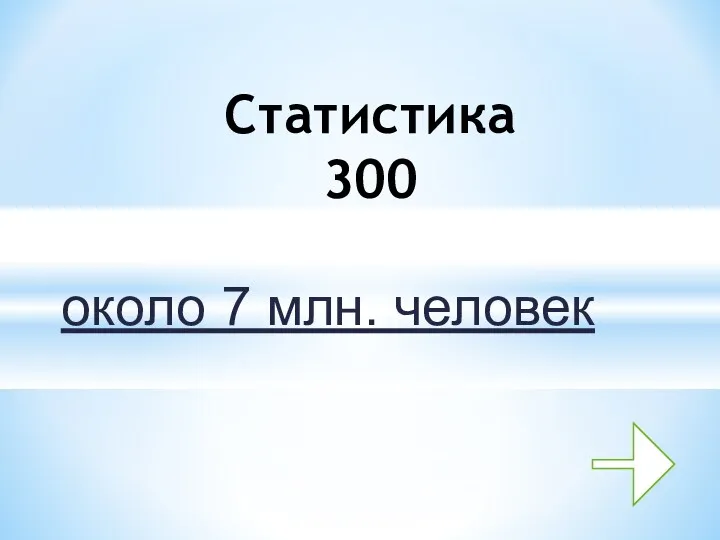 около 7 млн. человек Статистика 300