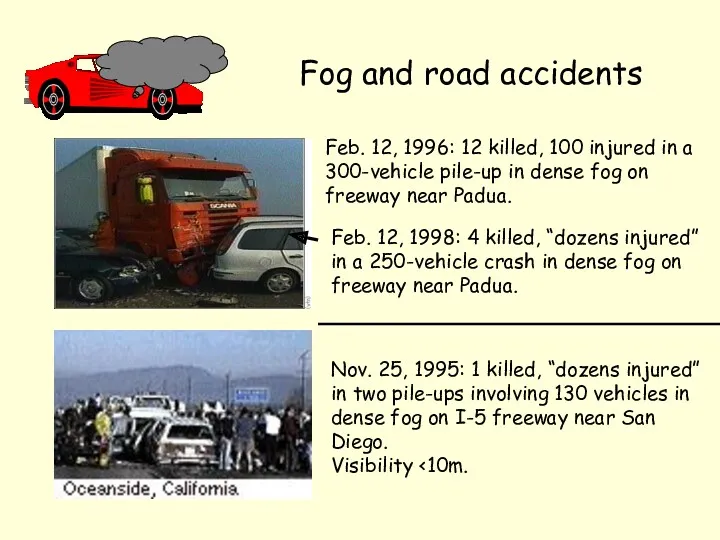 Fog and road accidents Feb. 12, 1996: 12 killed, 100