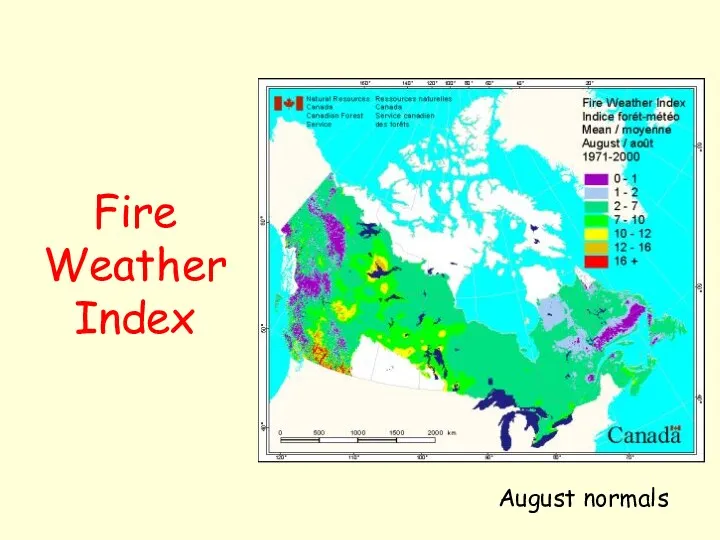 Fire Weather Index August normals
