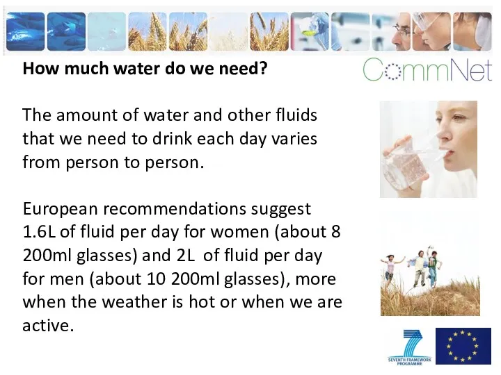 How much water do we need? The amount of water and other fluids