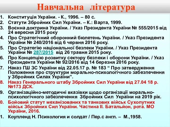 Навчальна література Конституція України. - К., 1996. – 80 с.