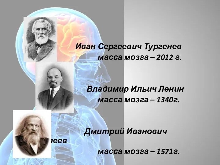 Иван Сергеевич Тургенев масса мозга – 2012 г. Владимир Ильич