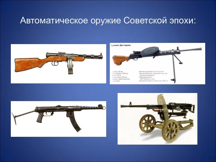 Автоматическое оружие Советской эпохи: