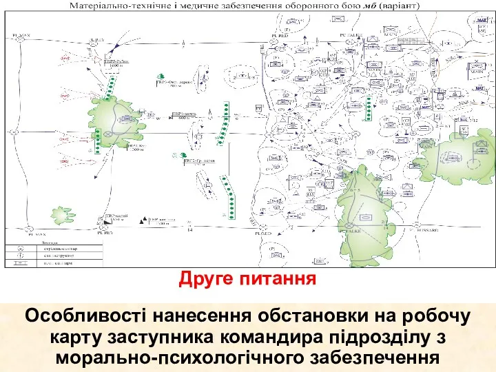 Друге питання Особливості нанесення обстановки на робочу карту заступника командира підрозділу з морально-психологічного забезпечення