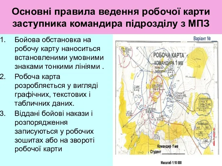 Основні правила ведення робочої карти заступника командира підрозділу з МПЗ