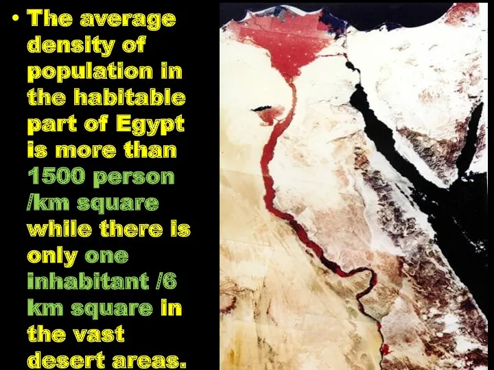 The average density of population in the habitable part of