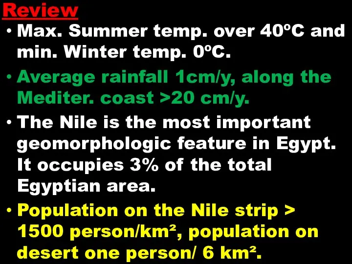 Review Max. Summer temp. over 40ºC and min. Winter temp.