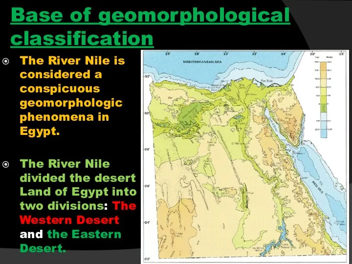 Base of geomorphological classification The River Nile is considered a