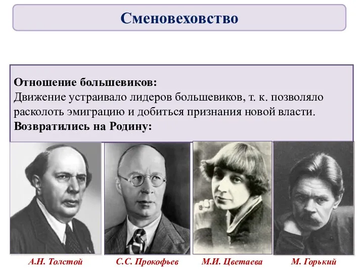 Отношение большевиков: Движение устраивало лидеров большевиков, т. к. позволяло расколоть