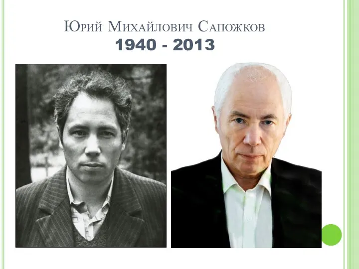 Юрий Михайлович Сапожков 1940 - 2013