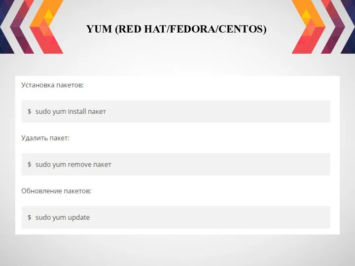 YUM (RED HAT/FEDORA/CENTOS)