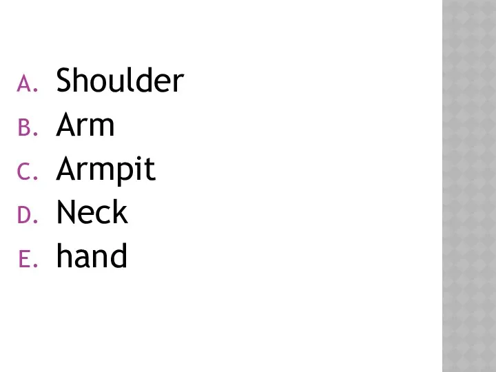 Shoulder Arm Armpit Neck hand