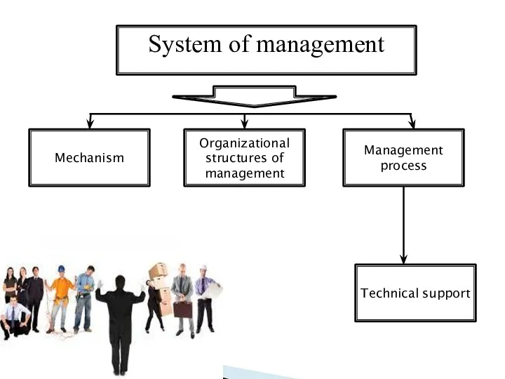 System of management Mechanism Organizational structures of management Management process Technical support