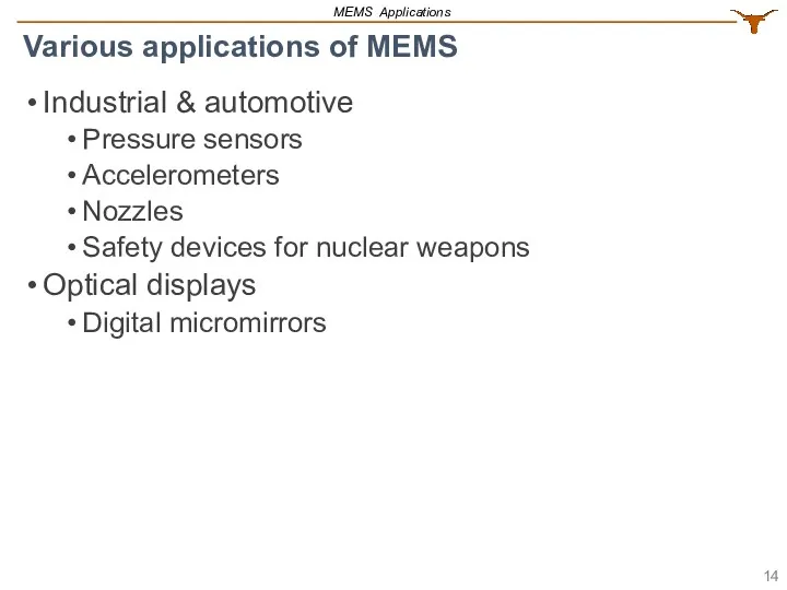 Industrial & automotive Pressure sensors Accelerometers Nozzles Safety devices for