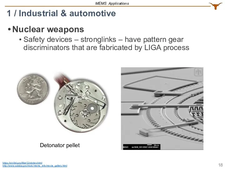 Nuclear weapons Safety devices – stronglinks – have pattern gear