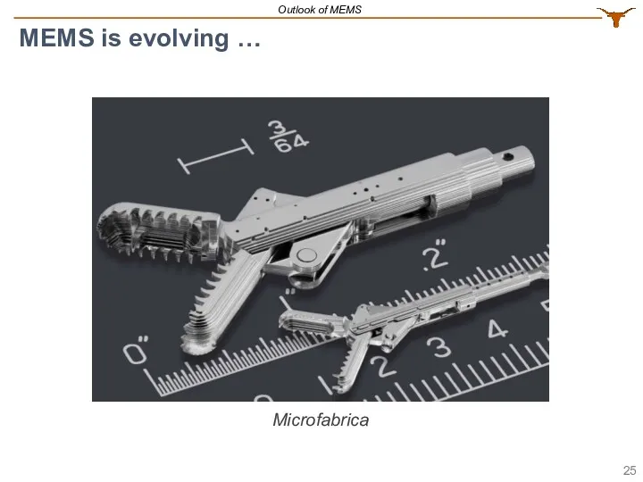 Microfabrica MEMS is evolving … Outlook of MEMS