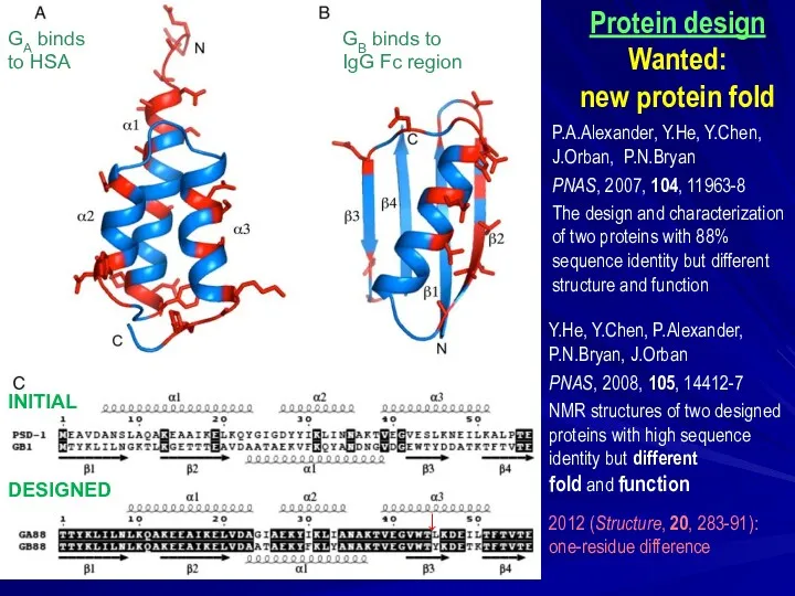 Y.He, Y.Chen, P.Alexander, P.N.Bryan, J.Orban PNAS, 2008, 105, 14412-7 NMR