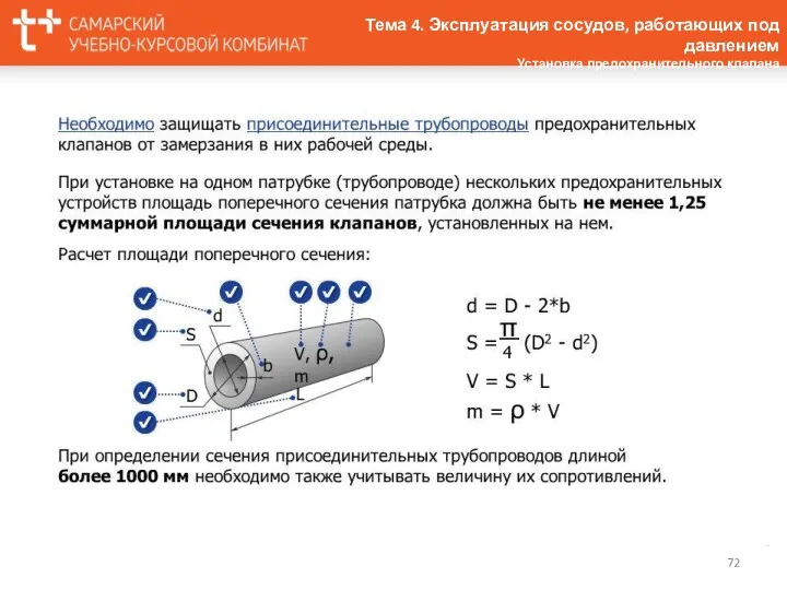 Тема 4. Эксплуатация сосудов, работающих под давлением Установка предохранительного клапана