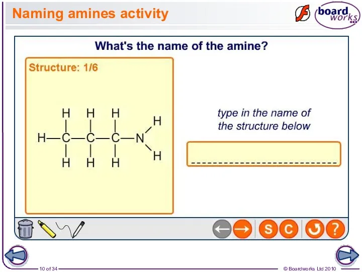 Naming amines activity