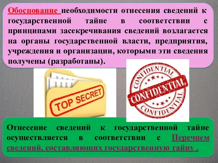 Обоснование необходимости отнесения сведений к государственной тайне в соответствии с