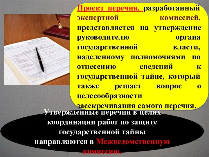 Утвержденные перечни в целях координации работ по защите государственной тайны