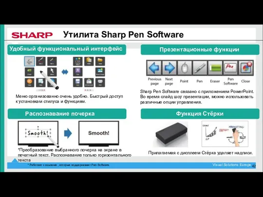 Утилита Sharp Pen Software Built-In Speakers *Преобразование выбранного почерка на