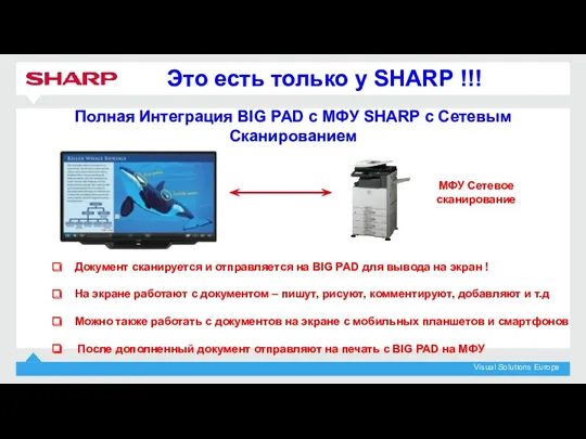 Это есть только у SHARP !!! Полная Интеграция BIG PAD