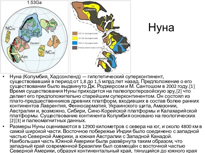 Нуна Нуна (Колумбия, Хадсонленд) — гипотетический суперконтинент, существовавший в период от 1,8 до