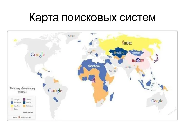 Карта поисковых систем