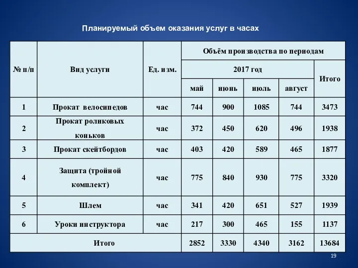 Планируемый объем оказания услуг в часах