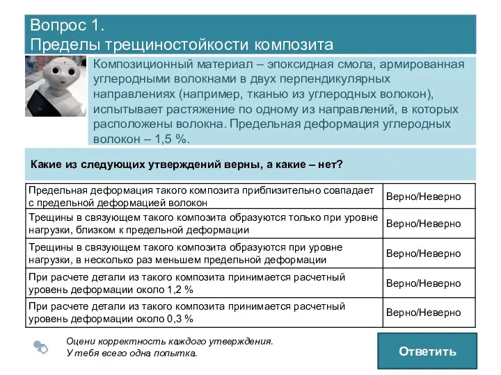 Вопрос 1. Пределы трещиностойкости композита Композиционный материал – эпоксидная смола,