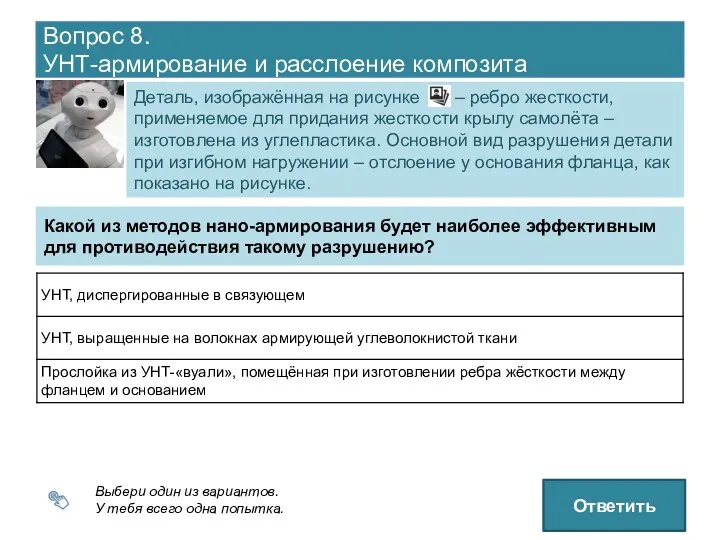 Вопрос 8. УНТ-армирование и расслоение композита Деталь, изображённая на рисунке