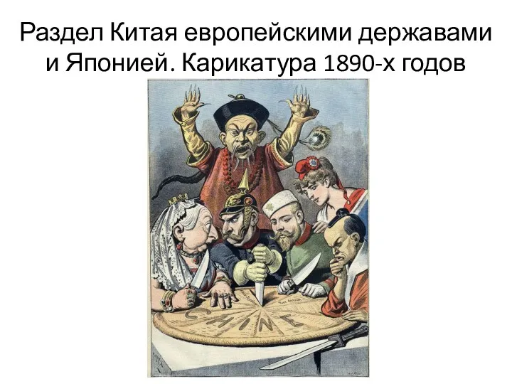 Раздел Китая европейскими державами и Японией. Карикатура 1890-х годов